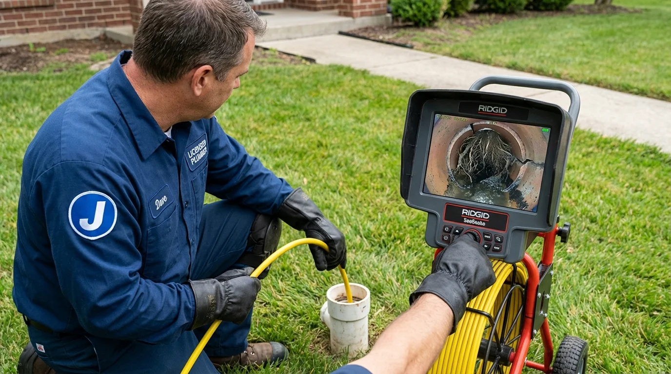 Sewer camera inspection being performed by Johns Plumbing LLC in Holland