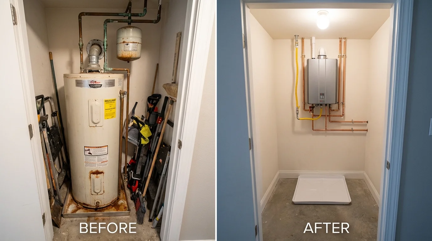 Tank water heater versus wall-mounted tankless unit comparison for Holland, MI homeowners